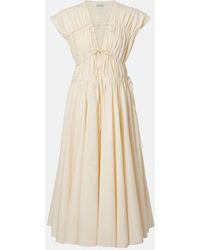 TOVE - Ceres Gathered Cotton Midi Dress - Lyst