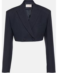 Valentino - Giacca Crepe Couture Cropped Blazer - Lyst