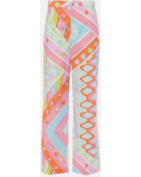 PUCCI - Vivara Mid-Rise Cotton Straight Pants - Lyst