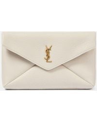 Saint Laurent - Leather Cassandre Envelope Pouch - Lyst