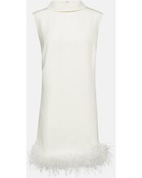 RIXO London - Bridal Candice Feather-trimmed Silk Minidress - Lyst
