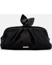 Aquazzura - Bow Tie Small Satin Clutch - Lyst