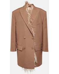 Valentino - Blazer Doppiopetto Con Piume - Lyst