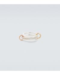 Spinelli Kilcollin Tigris Mx Gris Sterling Silver, 18kt Gold, And Rose Gold Ring With Diamonds - White