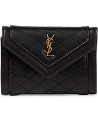 Saint Laurent Gaby Small Leather Wallet - Black