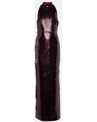 Safiyaa - Sequinned Viba Gown - Lyst