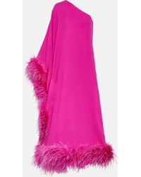 Valentino - Robe longue en Cady Couture a plumes - Lyst