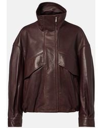 Nour Hammour - Roland Leather Bomber Jacket - Lyst