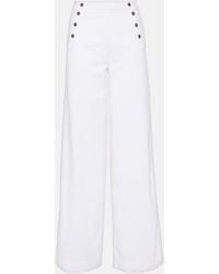 FRAME - High-Rise Wide-Leg Pants - Lyst