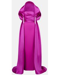 Solace London - Vera Caped Satin Gown - Lyst