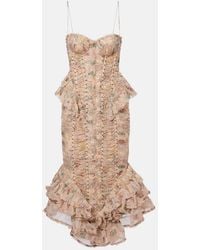 Zimmermann - Rebellion Floral Silk Midi Dress - Lyst