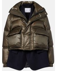 Sacai - Layered Wool-Trimmed Down Jacket - Lyst