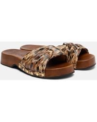 Ganni - Tia Leopard-Print Clogs - Lyst