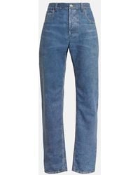 Bottega Veneta - Denim-printed Wide-leg Leather Pants - Lyst