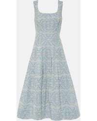 Veronica Beard - Jolie Printed Cotton Midi Dress - Lyst