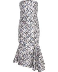 Balenciaga Seidenkleid mit Stickereien und Pailletten - Mehrfarbig