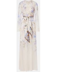 Zimmermann - Luna Belted Floral Maxi Dress - Lyst