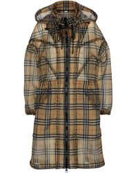 Donna Abbigliamento da Cappotti da Parka Parka con motivo Vintage Check di Burberry in Grigio 17% di sconto 