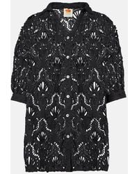 FARM Rio - Seashell Broderie Anglaise Cotton Shirt - Lyst