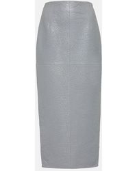 Prada - Falda tubo de piel de tiro alto - Lyst