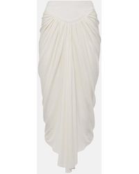 Alaïa - Draped Asymmetric Midi Skirt - Lyst