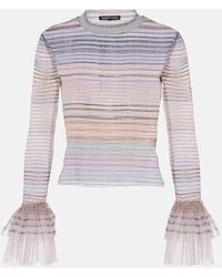 SUSAN FANG - Printed Sheer Tulle Top - Lyst