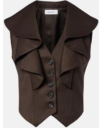 McQueen - Ruffled Wool Barathea Vest - Lyst