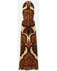 Johanna Ortiz - Halterneck Printed Silk Maxi Dress - Lyst
