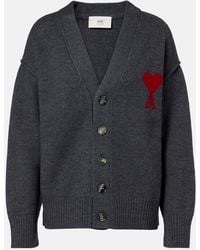Ami Paris - Cardigan Ami De Cour Aus Schurwolle - Lyst