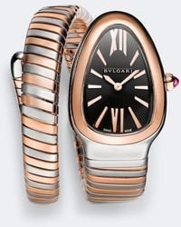BVLGARI - Serpenti Tubogas 18Kt Rose And Stainless Steel Watch - Lyst