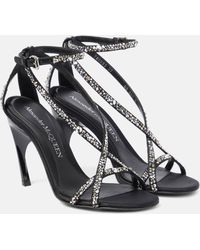 Alexander McQueen - Twisted Armadillo Embellished Satin Sandals - Lyst