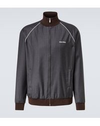 Miu Miu - Chaqueta Deportiva De Lana Virgen Con Raya Diplomatica - Lyst