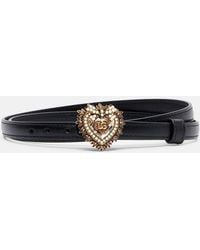 Dolce & Gabbana - Devotion Embellished Leather Belt - Lyst