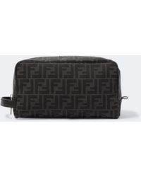 Fendi - Ff Zucca Small Leather-Trimmed Toiletry Bag - Lyst