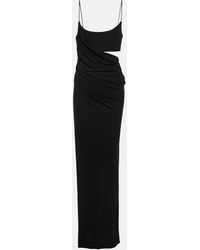Alex Perry - Asymmetric Draped Jersey Maxi Dress - Lyst