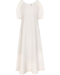 Totême - Linen And Cotton-blend Midi Dress - Lyst