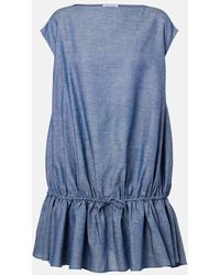 Alaïa - Minikleid Aus Baumwolle Und Leinen - Lyst