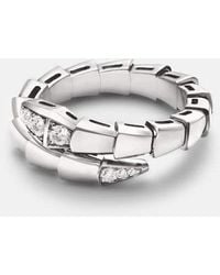 BVLGARI - Anillo Serpenti Viper De Oro Blanco De 18 Ct Con Diamantes - Lyst