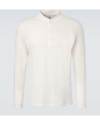 Brunello Cucinelli - Linen And Cotton Henley Shirt - Lyst