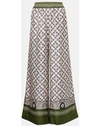 La DoubleJ - Printed Silk Twill Palazzo Pants - Lyst
