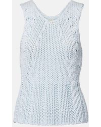 KHAITE - Cassie Knitted Cotton Top - Lyst