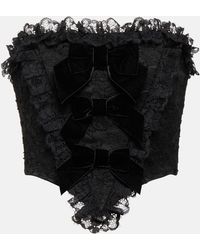 Alessandra Rich - Bow-detail Lace Corset Top - Lyst