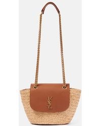 Saint Laurent - Mini Manon Raffia Shoulder Bag - Lyst