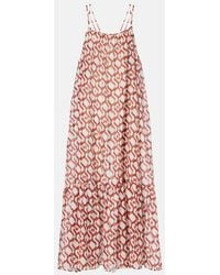 Max Mara - Alisso Printed Cotton And Silk Midi Dress - Lyst