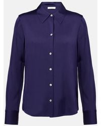 Vince - Silk-Blend Satin Shirt - Lyst