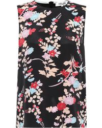 Diane von Furstenberg Bedrucktes Top aus Seide - Schwarz
