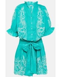 Juliet Dunn - Colorblocked Cotton Minidress - Lyst