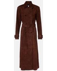 Nour Hammour - Tate Suede Trench Coat - Lyst
