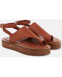Max Mara - Platform Leather Sandals - Lyst