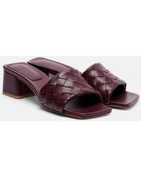 Bottega Veneta - Lambskin Parco Heeled Mules 45 - Lyst